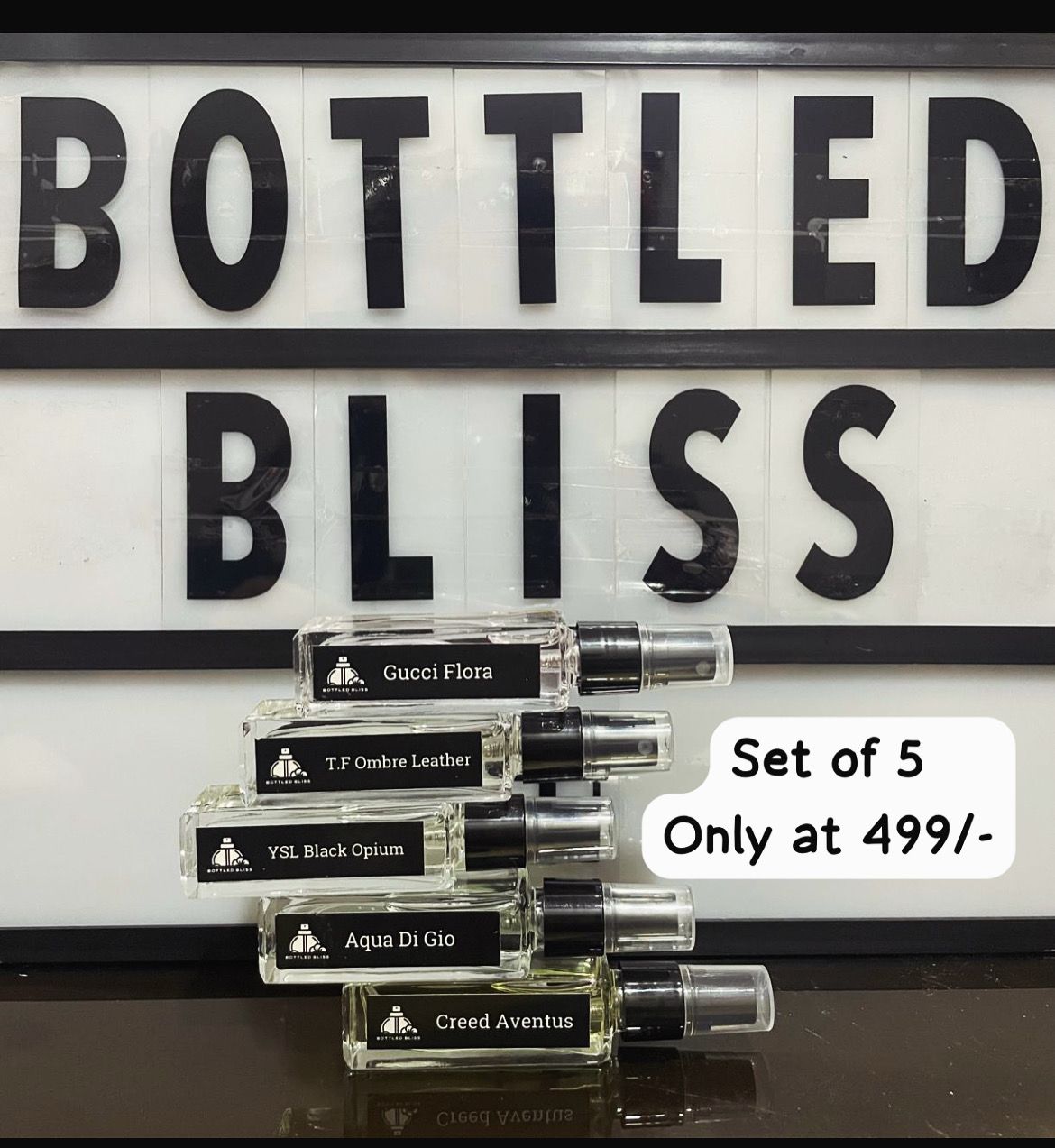 Luxury Perfume Decant Set – 5 x 10ml | Gucci, Tom Ford, YSL, Acqua di Gio, Creed - BOTTLED BLISS