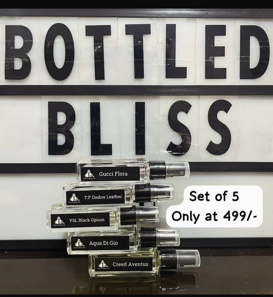 Luxury Perfume Decant Set – 5 x 10ml | Gucci, Tom Ford, YSL, Acqua di Gio, Creed - BOTTLED BLISS